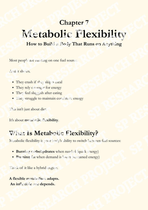 A demo of Chapter 7, Metabolic Flexibility from the book.